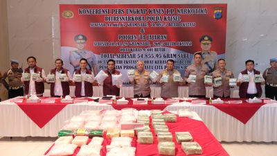 Polda Kalsel Ungkap Kasus Narkotika Besar: 54,8 Kilogram Sabu dan Ribuan Pil Ekstasi
