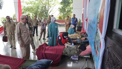 Satpol PP dan Damkar Gelar Aksi Donor Darah Di Rangkaian Hari Jadi Provinsi Kalsel Ke-75