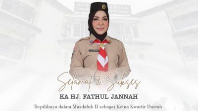 Hj Fathul Jannah Muhidin Terpilih sebagai Ketua Kwarda Pramuka Kalsel 2025–2026
