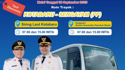 “Trayek Kotabaru–Sengayam Mulai Beroperasi Pada 8 September 2025”