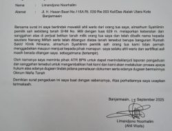 Konflik Agraria Mengancam Ketertiban di Banjarbaru, SHM Nomor 464 Diduga Aspal