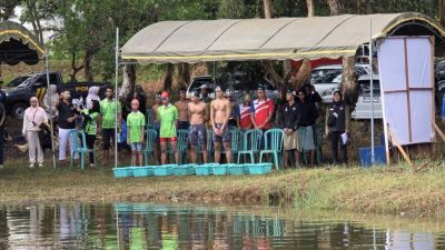 Kontingen Banjarmasin Raih Medali Emas Perdana di Porprov XII Kalsel 2025 melalui Renang Perairan Terbuka