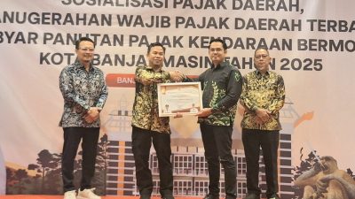 Pelindo Regional 3 Kalsel Raih Penghargaan Wajib Pajak Daerah Terbaik I dari Pemko Banjarmasin