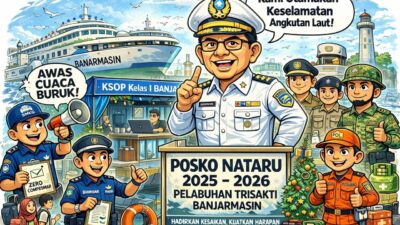 KSOP Kelas I Banjarmasin Resmi Buka Posko Nataru 2025–2026, Prioritaskan Keselamatan dan Layanan Angkutan Laut