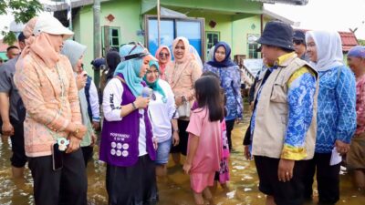 Ketua TP PKK Kalsel Serahkan Bantuan Logistik untuk Warga Terdampak Banjir di Lok Baintan