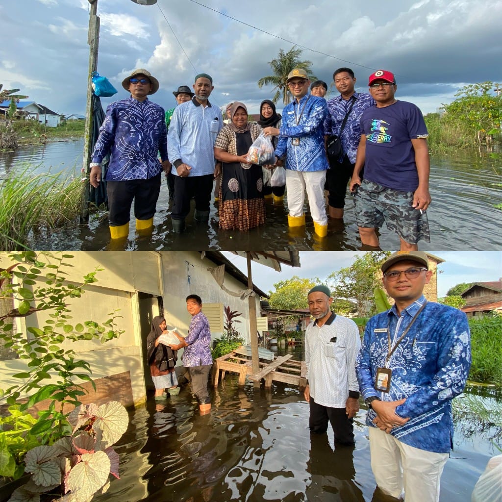 Menerjang Genangan Banjir, Kecamatan Banjarmasin Timur Antar Langsung Sembako ke Warga Kuripan Menerjang Genangan Banjir, Kecamatan Banjarmasin Timur Antar Langsung Sembako ke Warga Kuripan