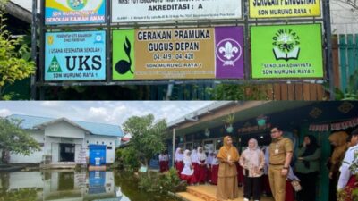 Halaman SDN Murung Raya 1 Tergenang Lima Bulan, DPRD Banjarmasin Minta Solusi Cepat