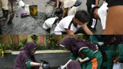 Ratusan Pelajar Banjarmasin Turun ke Drainase, Komplek Pelajar Mulawarman Jadi Lokasi Edukasi Peduli Lingkungan