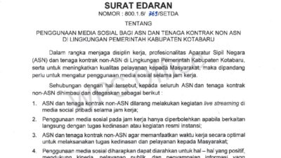 ASN Kotabaru Dilarang Live Wayah Jam Kerja! Ini Aturan Baru dari Bupati