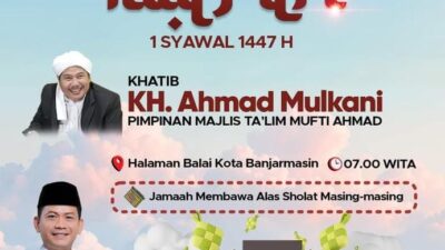 Pertama Kali! Sholat Ied di Balai Kota Banjarmasin Berhadiah Umrah, Siap Tampung 10 Ribu Jamaah