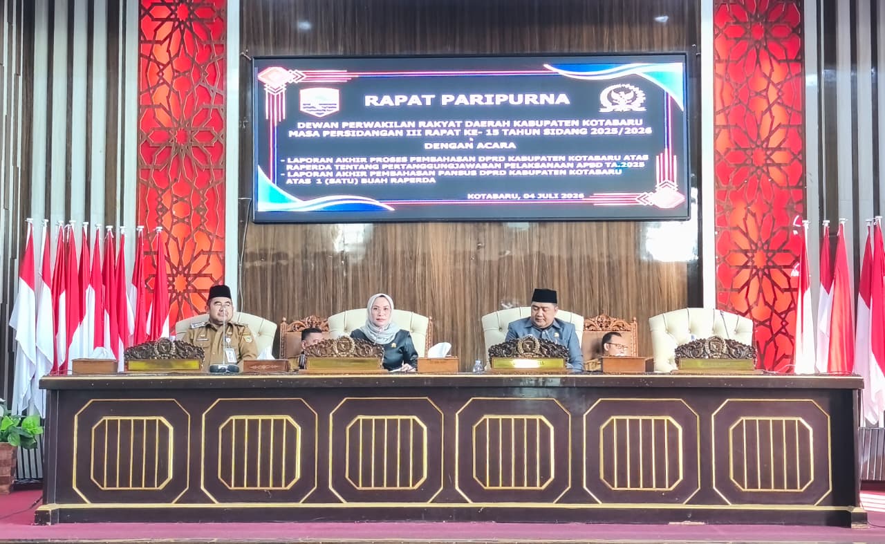 DPRD Kotabaru Resmi Ketok Palu Dua Perda, Dari APBD hingga Aturan Pilkades