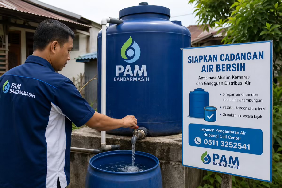 Musim Kemarau, PAM Bandarmasih Imbau Pelanggan Siapkan Cadangan Banyu Barasih Musim Kemarau, PAM Bandarmasih Imbau Pelanggan Siapkan Cadangan Banyu Barasih