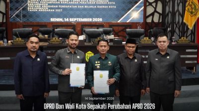 APBD-P Banjarmasin 2026 Disepakati, Anggaran Naik Jadi Sekitar Rp2,6 Triliun APBD-P Banjarmasin 2026 Disepakati, Anggaran Naik Jadi Sekitar Rp2,6 Triliun