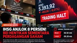 IHSG Anjlok 8 Persen! BEI Hentikan Sementara Perdagangan Saham