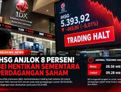IHSG Anjlok 8 Persen! BEI Hentikan Sementara Perdagangan Saham