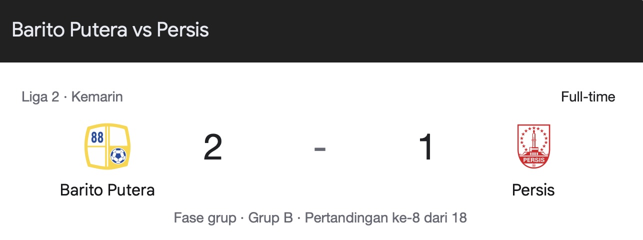 Tekuk Persis Solo 2-1, Barito Putera Rebut Puncak Klasemen Grup B